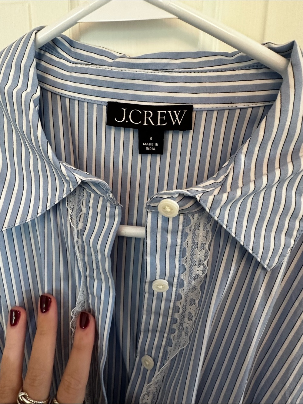 J. Crew Wren Lace-Trim Shirt Dress - Picture 3 of 3